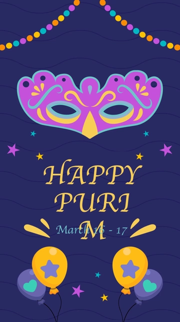Free Happy Purim WhatsApp Post Template to Edit Online