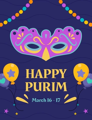 Happy Purim Flyer Template