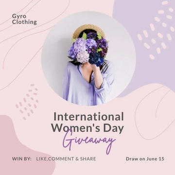Free International Women's Day Instagram Giveaway Template to Edit Online