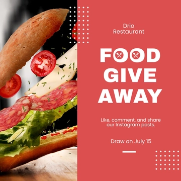 Free Food Instagram Giveaway Template to Edit Online