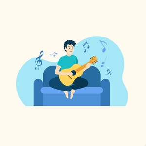 Playing Music Illustration