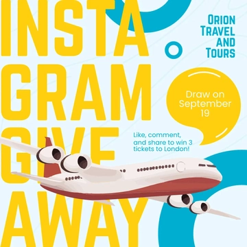Free Travel Instagram Giveaway Template to Edit Online
