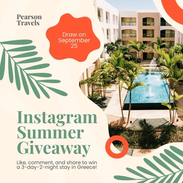 Free Summer Instagram Giveaway Template to Edit Online