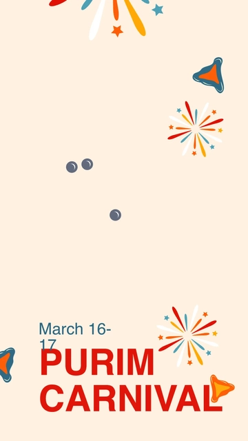 Free Purim Carnival Whatsapp Post Template to Edit Online