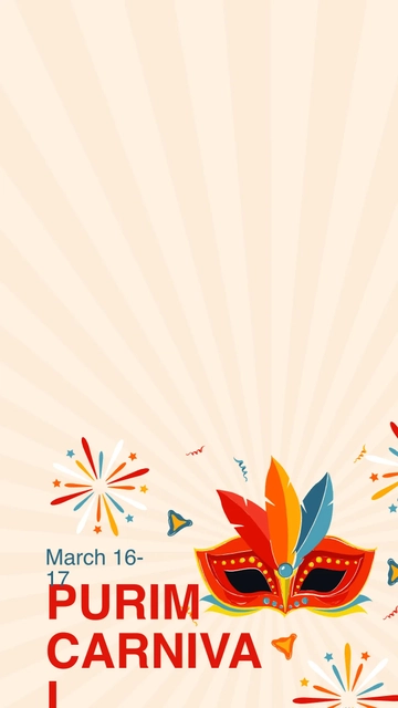 Free Purim Carnival Snapchat Geofilter Template to Edit Online