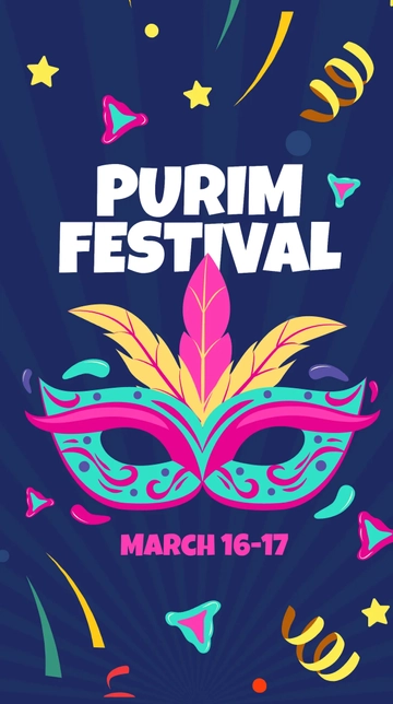 Free Purim Festival Instagram Story Template to Edit Online