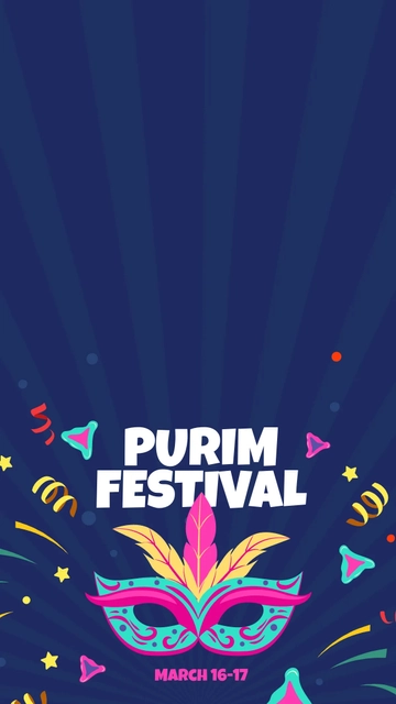 Free Purim Festival Snapchat Geofilter Template to Edit Online
