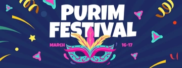 Free Purim Festival Facebook Cover Template to Edit Online