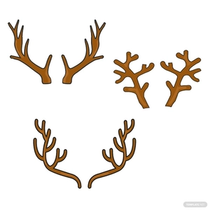 Cartoon Deer Horn Vector