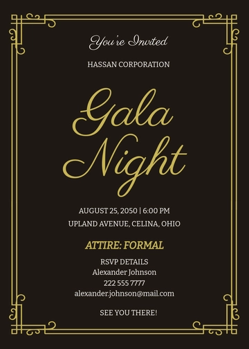 Free Gala Night Invitation Template to Edit Online