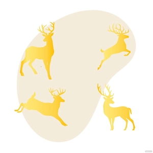 Gold Deer Vector