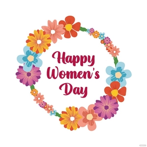 Happy Women's Day Wreath Vector