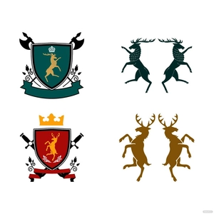 Heraldic Deer Vector