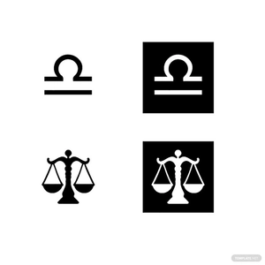 Black And White Libra Sign Vector