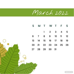March 2022 Desk Calendar Vector