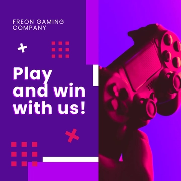 Free Gaming Company Ad Linkedin Post Template to Edit Online