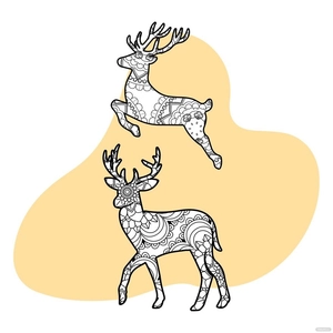 Mandala Deer Vector