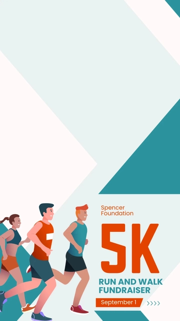 Free 5k Run And Walk Fundraiser Snapchat Geofilter Template to Edit Online
