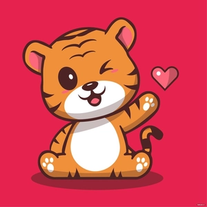 Kawaii Tiger Vector