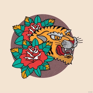 Old Tiger Vector
