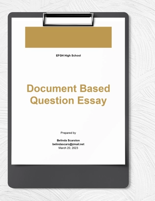 DBQ Essay Outline Template