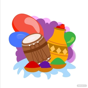 Cartoon Holi Festival Vector