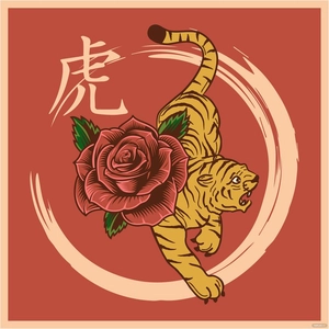 Vintage Tiger Vector