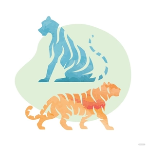 Watercolor Tiger Vector