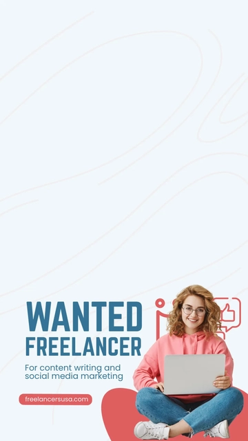 Free Wanted Freelancer Snapchat Geofilter Template to Edit Online