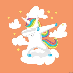 Dabbing Unicorn Vector