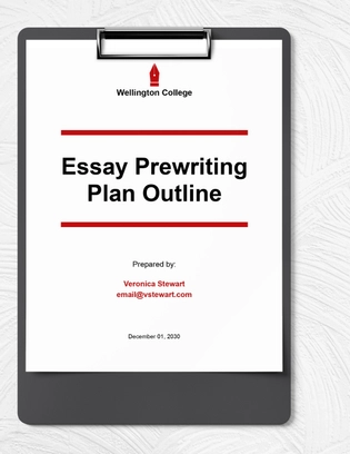 Essay Prewriting Outline Template