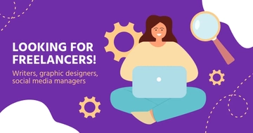Free Freelancer Project Posting Ad Facebook Post Template to Edit Online