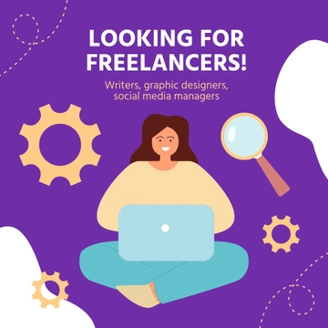 Free Freelancer Project Posting Ad Instagram Post Template to Edit Online