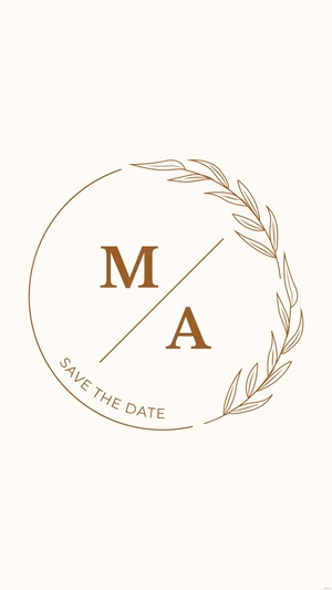 Wedding Monogram Mobile Background