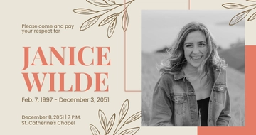 Free Funeral Service Facebook Post Template to Edit Online