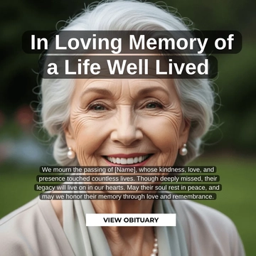Free Obituary Whatsapp Post Template to Edit Online