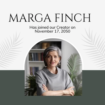 Free Obituary Instagram Post Template to Edit Online