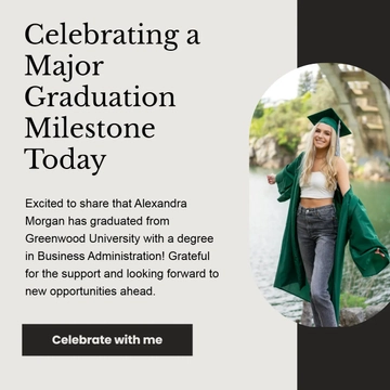 Free Graduation Day Linkedin Post Template to Edit Online