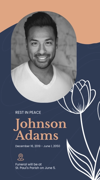 Free Funeral Rest In Peace Instagram Story Template to Edit Online