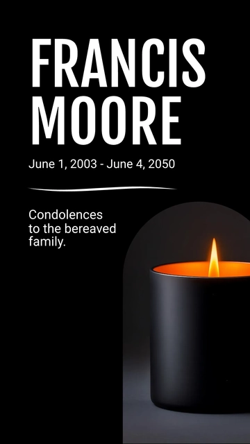 Free Condolence Instagram Story Template to Edit Online