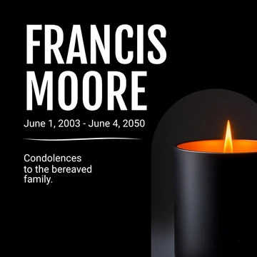 Free Condolence Linkedin Post Template to Edit Online