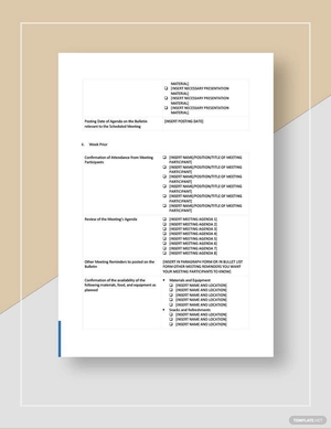 Meeting Checklist Template