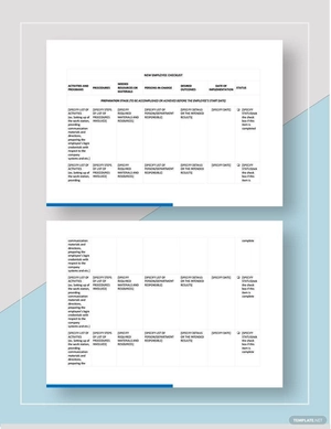 New Employee Checklist Template