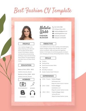 Best Fashion CV Template