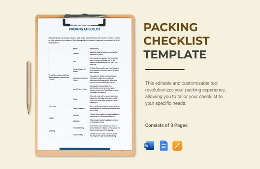 Packing Checklist Template