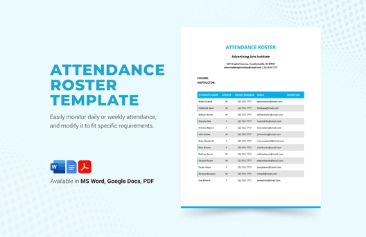 Attendance Roster Template