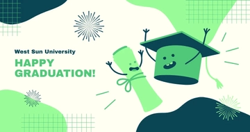 Free Creative Graduation Facebook Post Template to Edit Online
