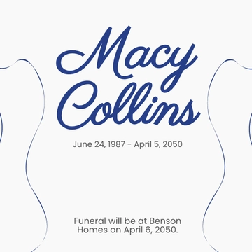 Free Funeral Event Linkedin Post Template to Edit Online