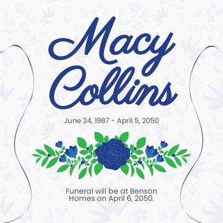 Free Funeral Event Instagram Post Template to Edit Online