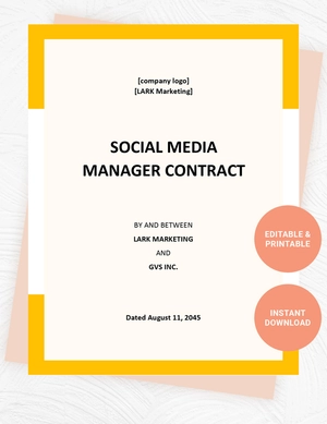 Social Media Manager Contract Template